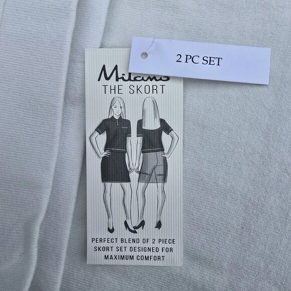 La Vila Milano Sleeveless Knit Polo Top Skirt Skort Set Nautical Size M NWT - Picture 5 of 9